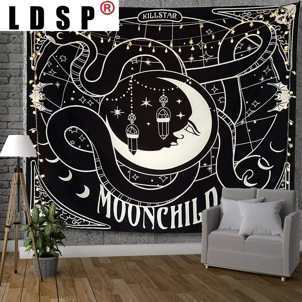 

LDSP Tapestry Moon Flower Wall Hanging Fabric Mural Background Cloth Wall Rugs Towel Beach Fabric Blanket Dorm Living Home Decor