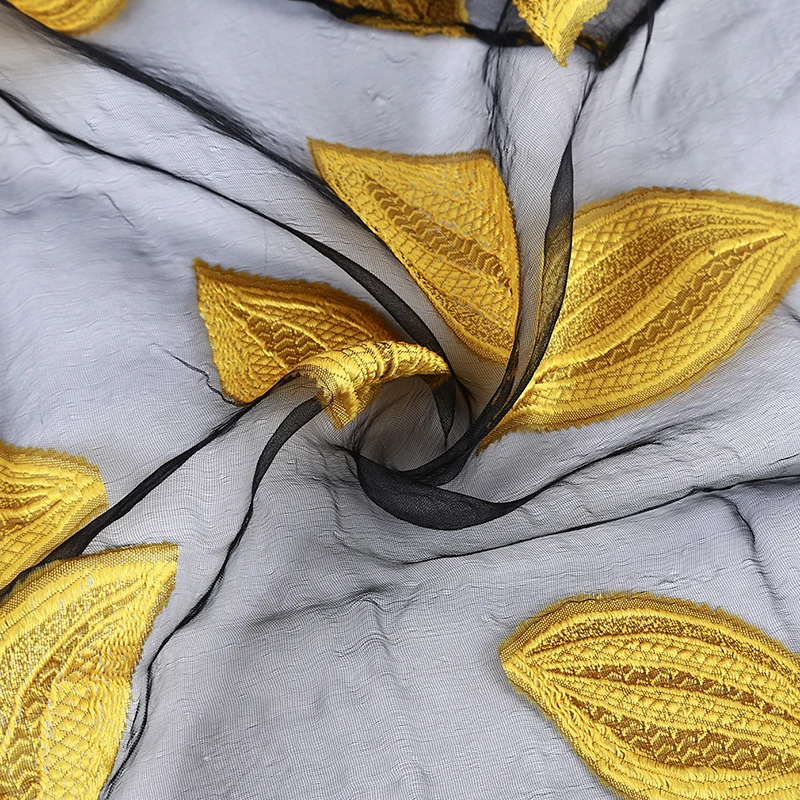 

New Lace Embroidery Hollow Cut Flowers Leaves Women's Silk Scarf Long Fashion Summer High Quality Beach Shawl Scarves Stole