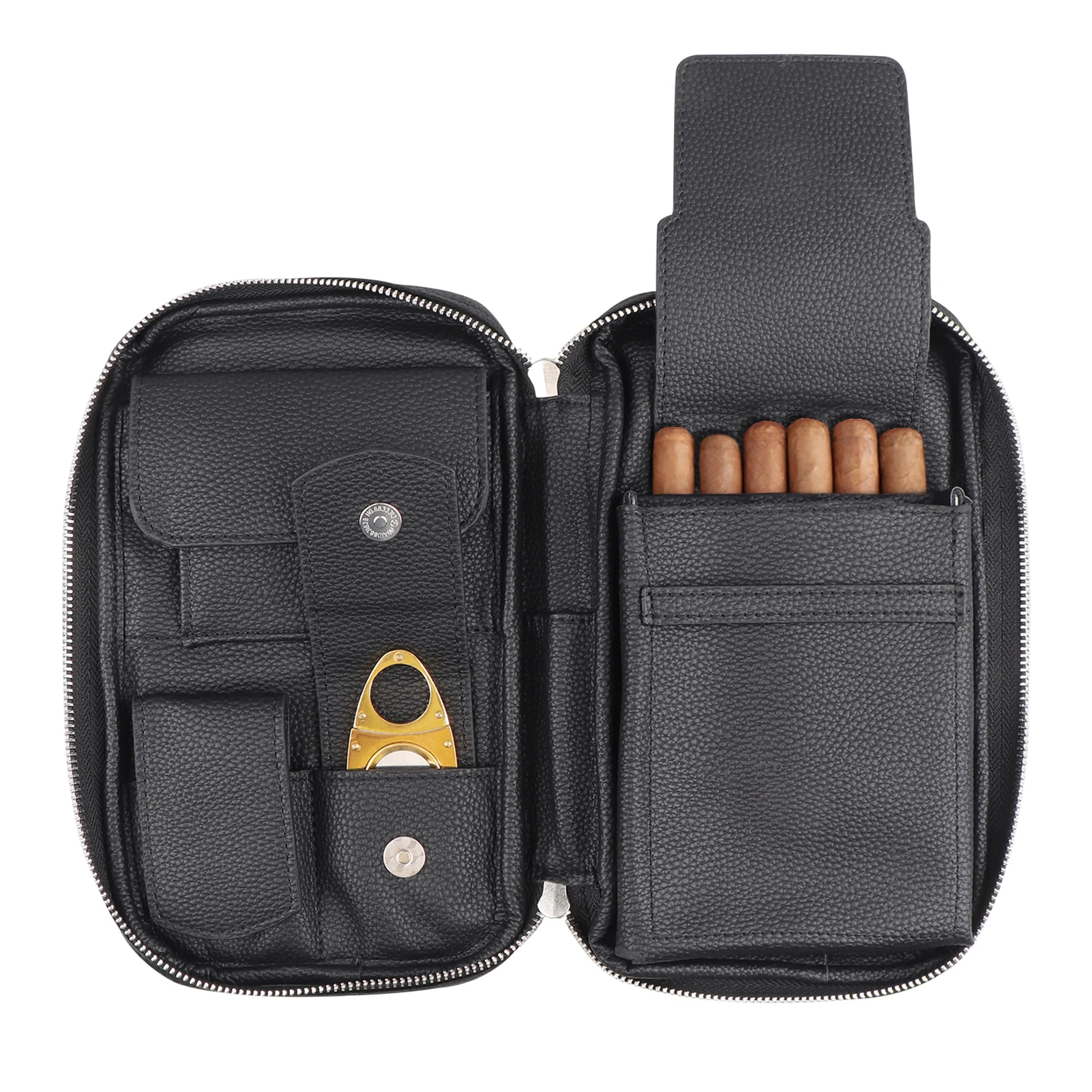 

Gadgets Genuine Leather Cigar Case Travel Cigar Humidor Box Portable Humidor Bag Cigar Box Fit 6 Cigars