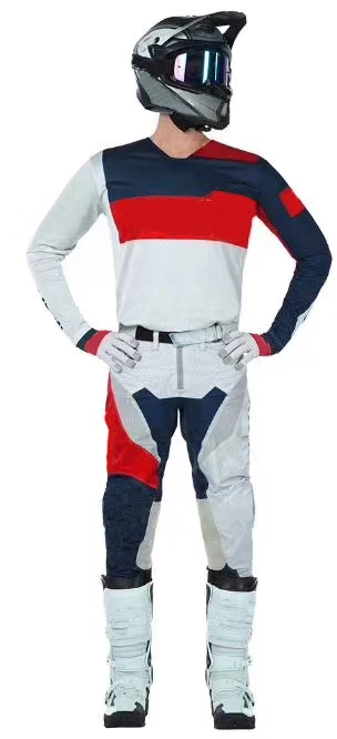 Костюм для мотокросса Element Racewear 2020 серый синий красный MX ATV внедорожник