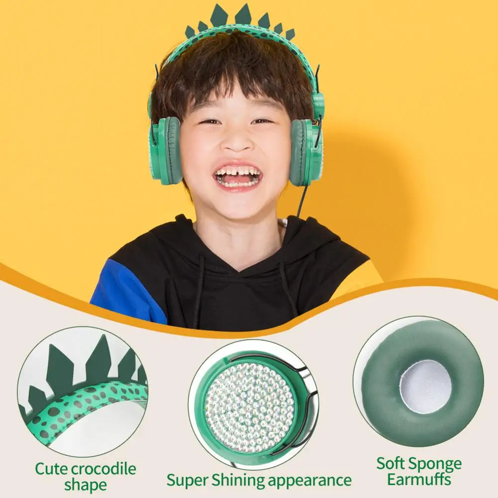 

Stereo Bass Kids Headphones Adjustable 3.5mm Jack Wired On-Ear Headset With Built-in Mic For Children Boys Girls