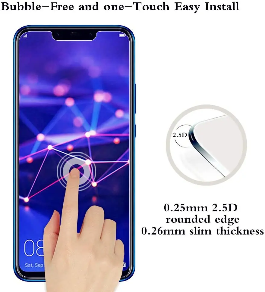 Закаленное стекло для Huawei Mate 20 Lite 9H 2.5D защитная пленка P 40 E Взрывозащищенная