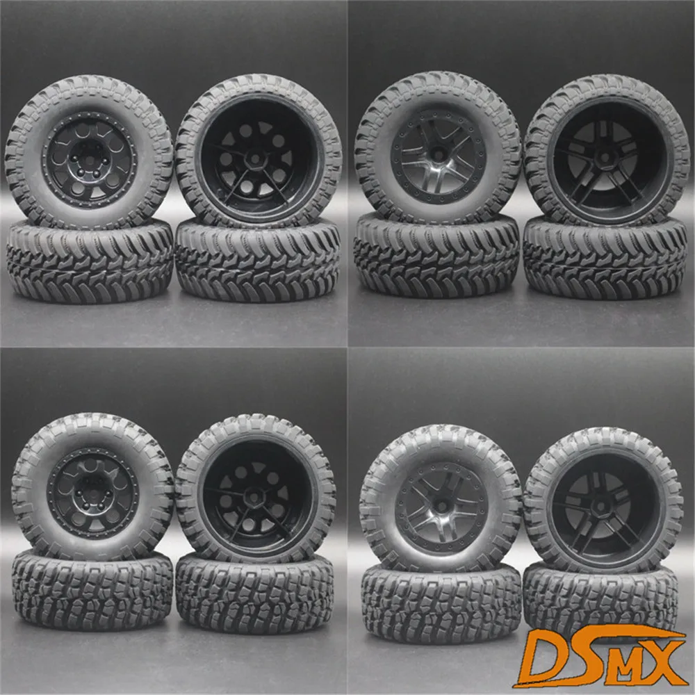 

1/10 Short Course Black wheel tire set for 1/1010SC SC-A10 A10 VKAR Hobao 10SC Team C slash 4PCS