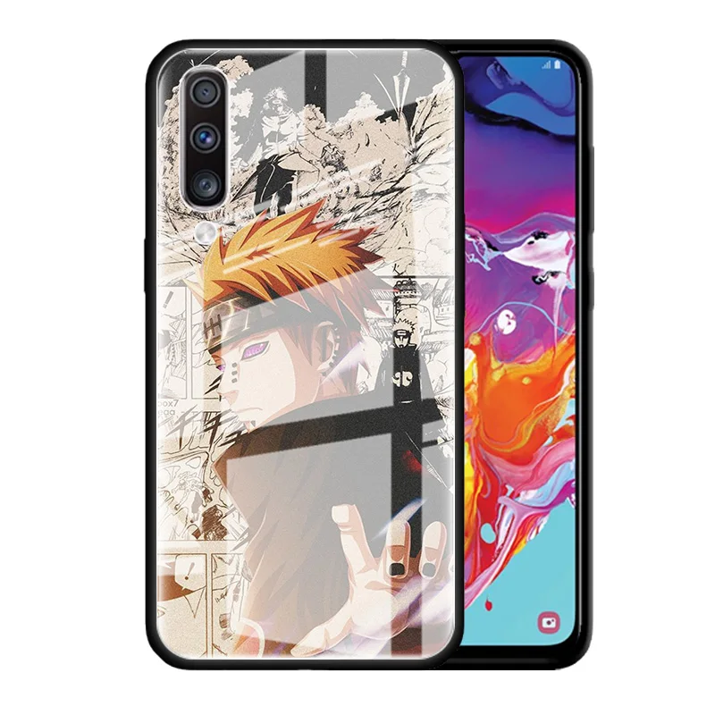 

Glass Case For Samsung Galaxy A51 A50 A70 M51 A72 A71 5G A40 A30 A10 M31 Tempered Phone Cover Anime Akatsuki Pain Naruto Kakashi