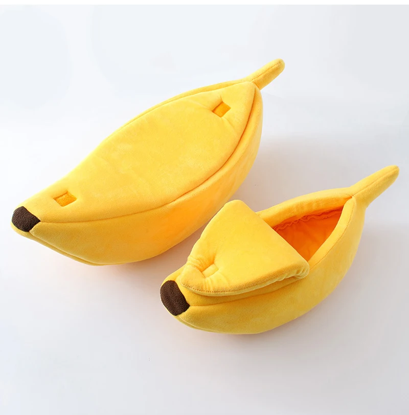 

Small Pet Bed Banana Shape House Funny Cute Cozy Cat Mat Beds Warm Durable Portable Pet Basket Kennel Dog Cushion for Cats