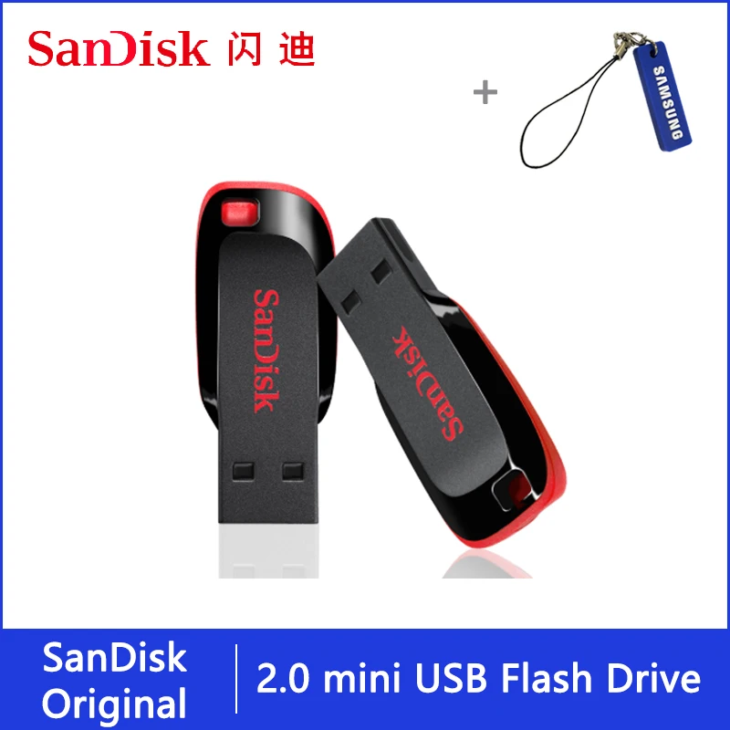 Флеш-накопитель sandisk, 128 ГБ, 64 ГБ, 32 ГБ, 16 ГБ, мини USB флеш-накопитель, 32 64 128, 16 ГБ, флеш-накопитель, 2,0, USB флешка, диск на ключ, память для телефона
