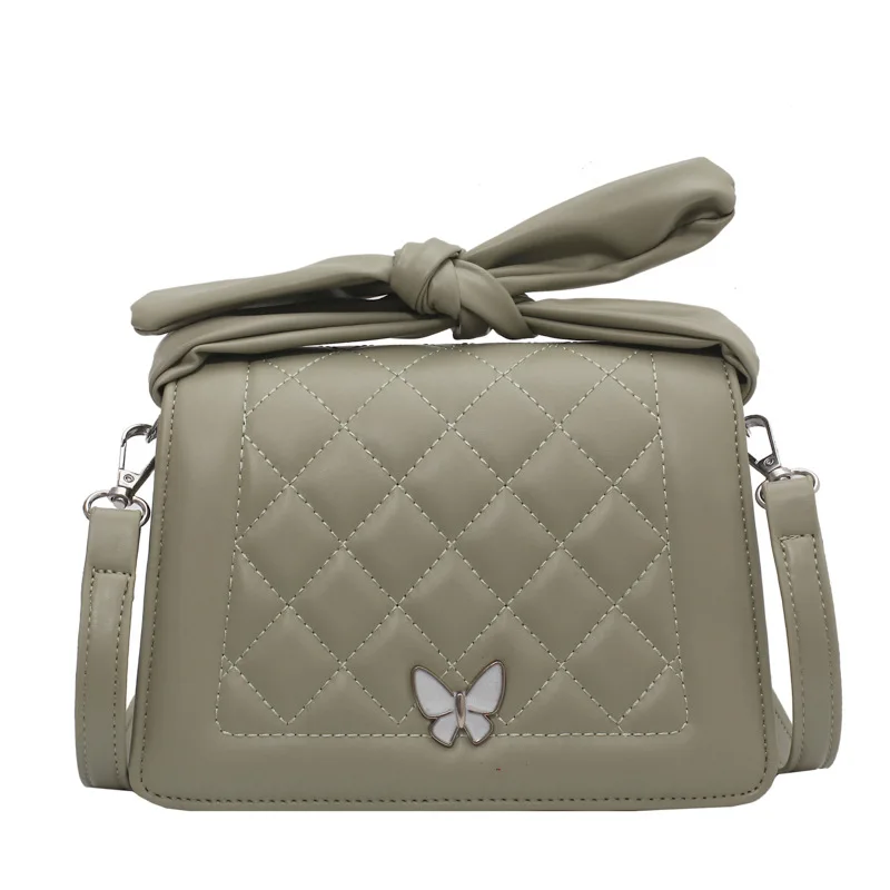 

Women's Bow Black White Messenger Bags Female Sewing Thread Pu Leather Crossbody Bags Trending Branded Designer Handbag 2021 New
