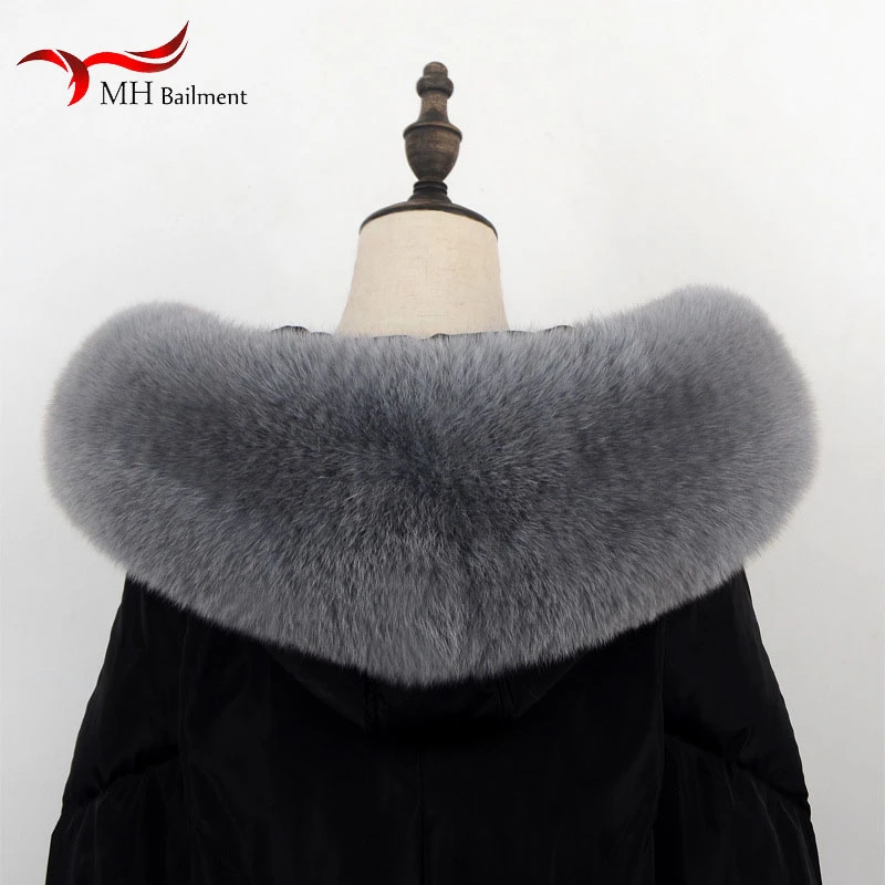 

Winter new large size 100% real fox fur collar furry coat collar ladies brand scarf women fashion comfortable shawl style scarfs