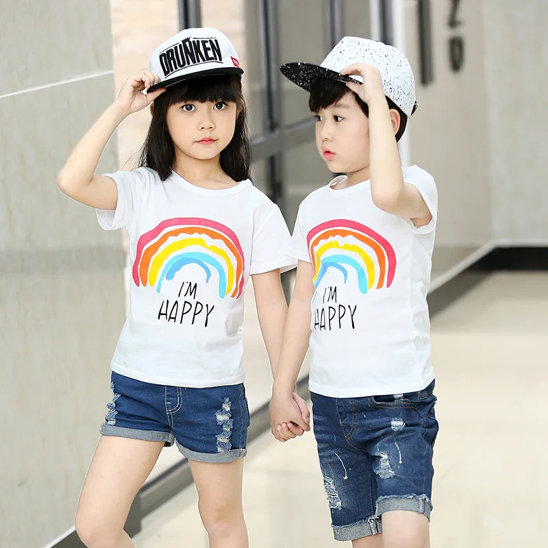 Новая летняя футболка с буквенным принтом для маленьких мальчиков летние