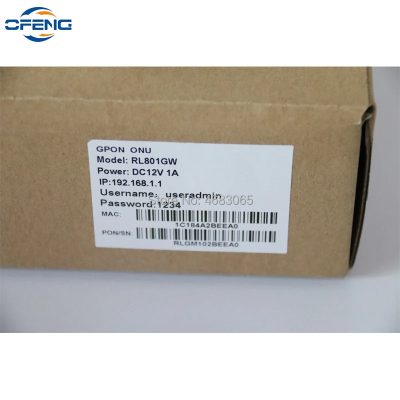 100% Оригинальный Новый оптоволоконный модем RL801GW 1GE + WIFI FTTH GPON ONU маршрутизатор |