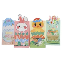 24pcs happy easter baking cookie packaging bag cute rabbit egg candy biscuits snack package bags easter decor party supplies