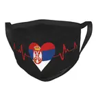 Сердцебиение флаг сербии Non-одноразовая маска для лица, пальто в стиле унисекс оружия маска против дымки пыле защитный респиратор муфельная печь