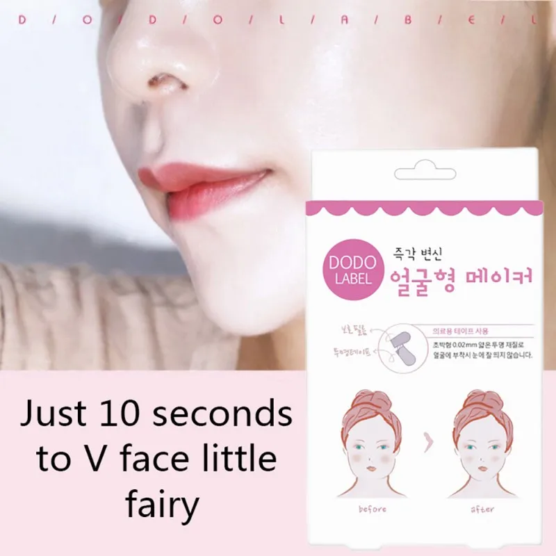 40 шт./компл. этикетки для лица тонкая V образная невидимая наклейка подтяжки