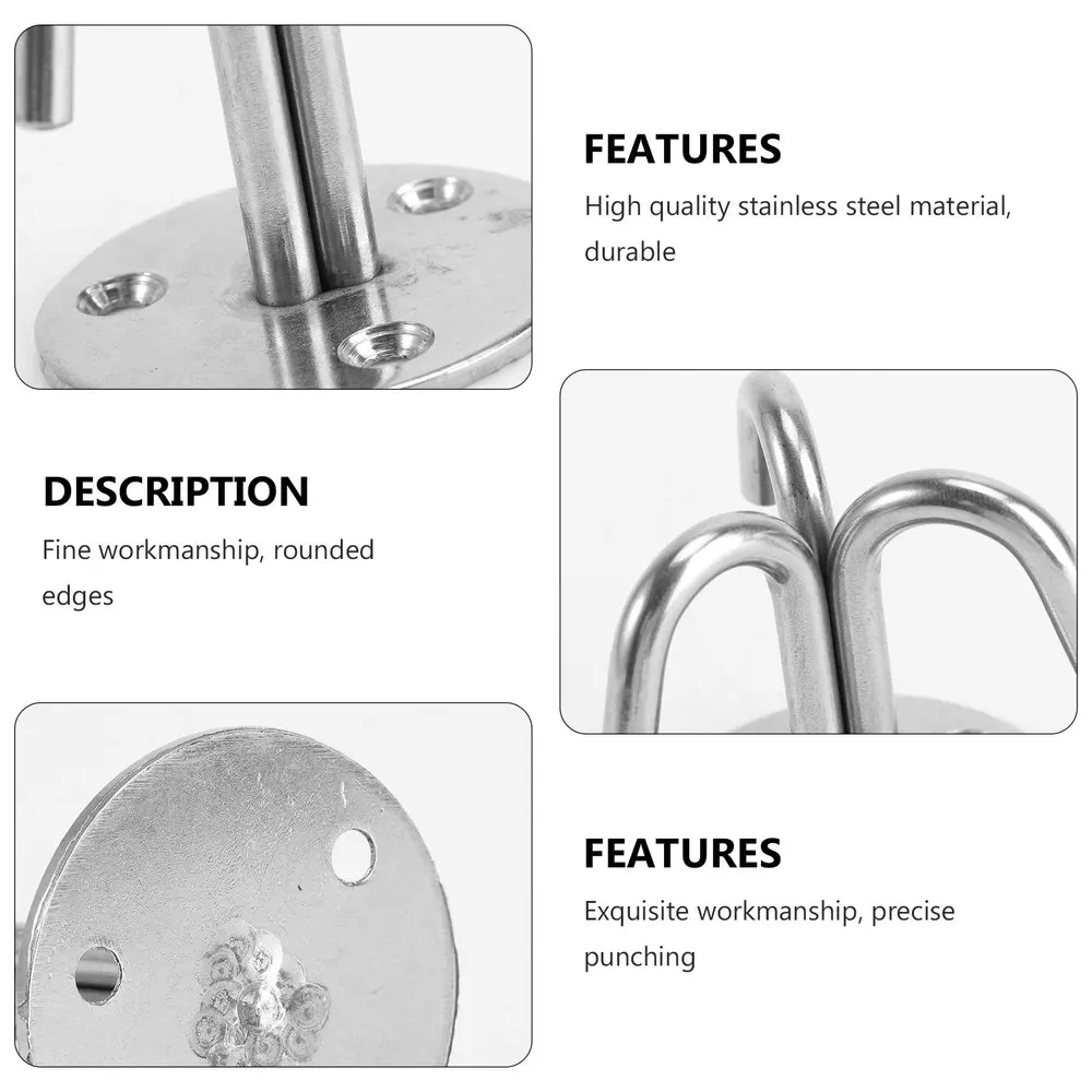 

2Pcs Stainless Steel Hook Strong Load-bearing Fixed Ring Storage Hook