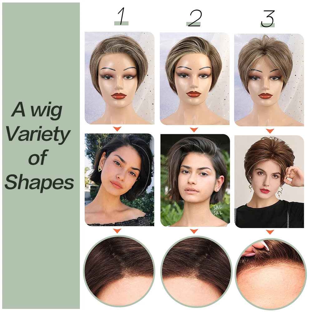 Haircube синтетические парики на кружеве 6 дюймов 50% человеческие волосы смесь Pixie Cut короткие волосы парик с натуральной линией волос для женщин 4 цвета