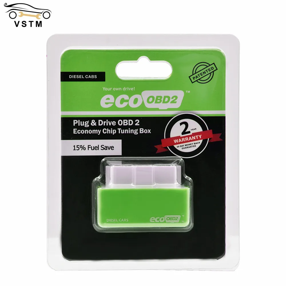 

15% Fuel Save EcoOBD2 Chip Tuning Box ECO OBD2 Benzine Petrol Gasoline Cars Plug & Drive Device OBDII Diagnostic Tool Retail Box