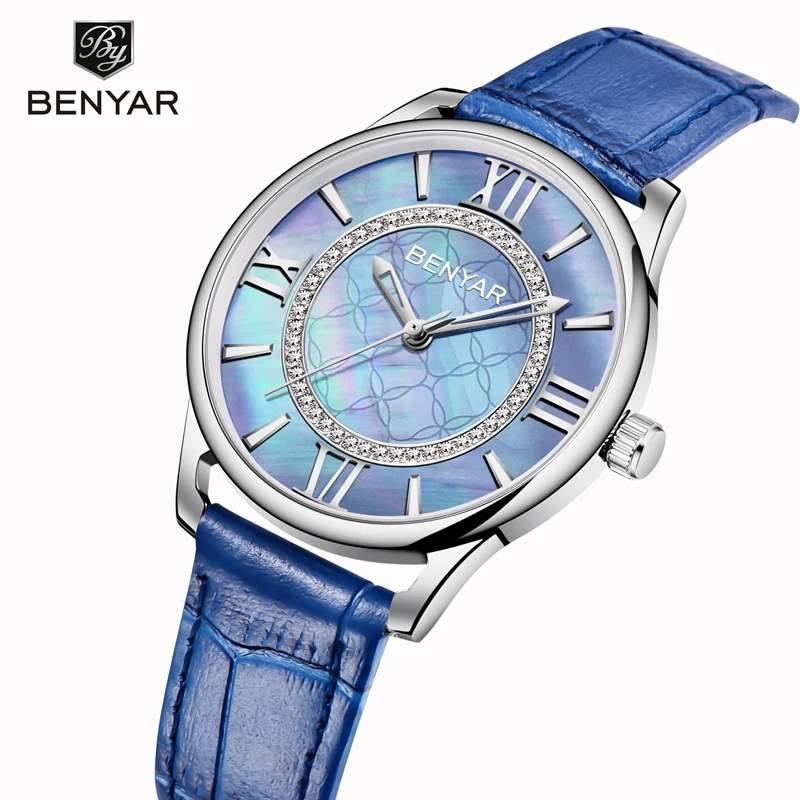 Новинка женские часы BENYAR Топ бренд Роскошные кварцевые для девушек модные