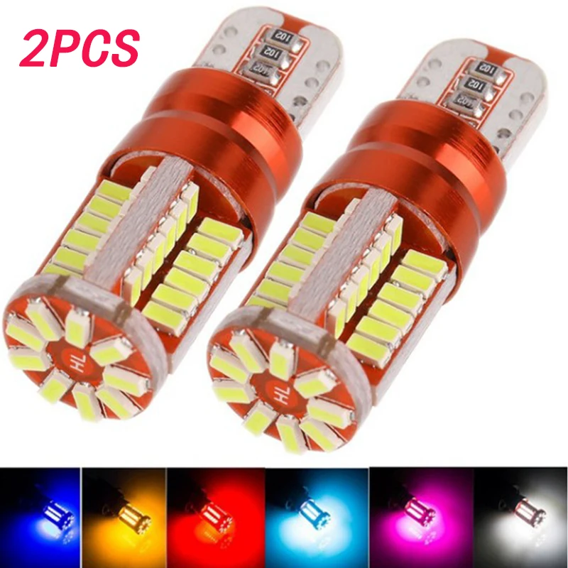 

2Pcs LED W5W T10 3014 57SMD width light license plate light Car Bulb LED Light Interior Map Read Door License Plate Auto Lamps