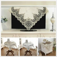 european luxury velvet lace border embroidered tablecloth balcony bedroom christmas coffee small round table cover cloth tapete