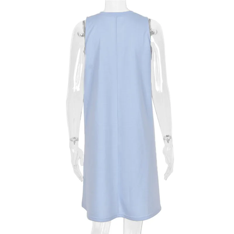

2021 New Women Cotton Dress Loose Summer Sleeveless Dress For Girls Europe and America Clothes Drop Shipping