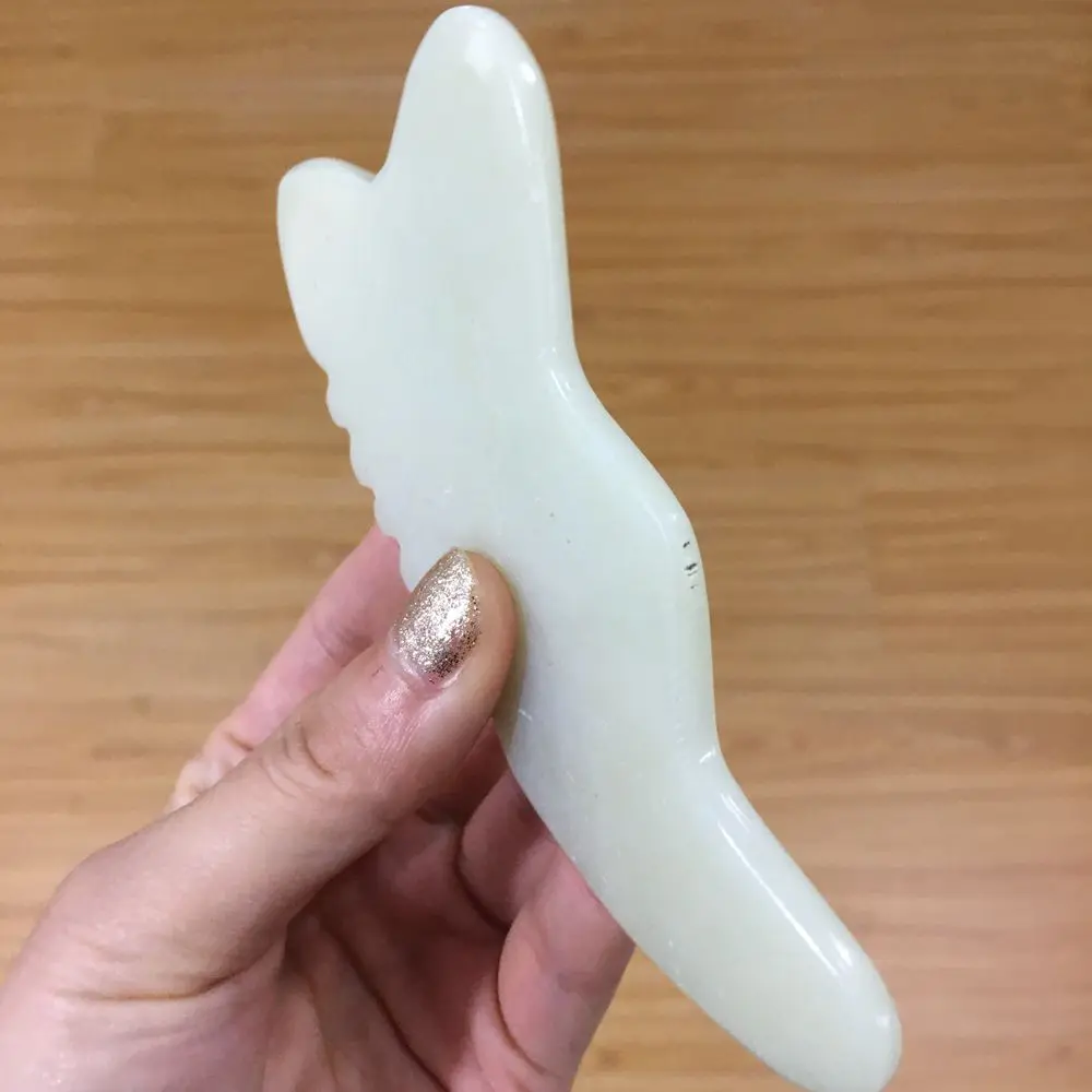 

Natural Jade Sawtooth Gouache Scraper Healing Stone Gua Sha Massage Tools Body Meridian Scrapping Face Lifting Skin Detox Beauty