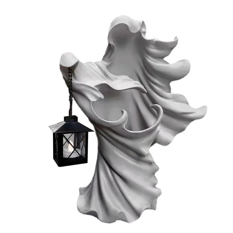 

Лампа ведьмы Гуль, ад-мессенджер, фонарь из смолы, светодиодная подсветка, реалистичная скульптура для Хэллоуина, украшение для сада