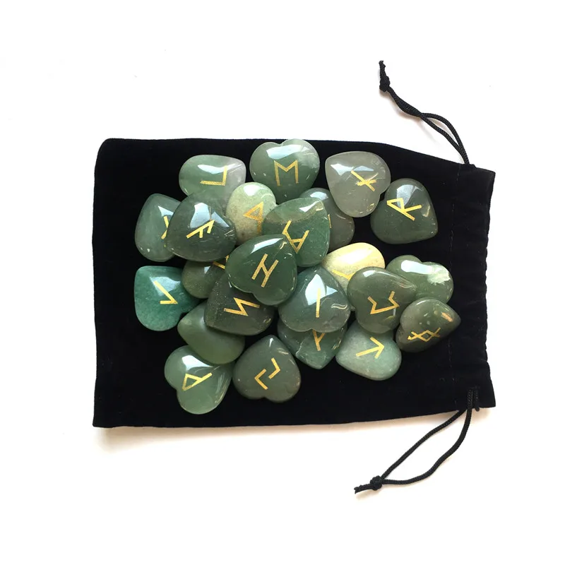 Различные натуральный кристалл кварца руны камень 25 шт. набор выгравированы