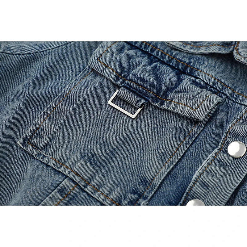 

Summer 2021 New Vintage Women's Jeans Jumpsuits With Belt Single Breasted Slim Short Sleeve Female Cargo Denim Jumpsuit Shorts