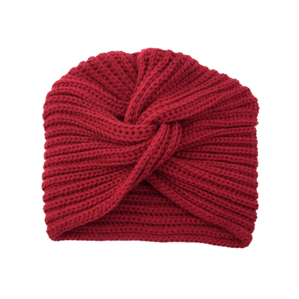 

Women's Knitted Turban Hats bohemia turban cashmere cross wrap head Indian hat wool knitting bonnet turbante cap ready to