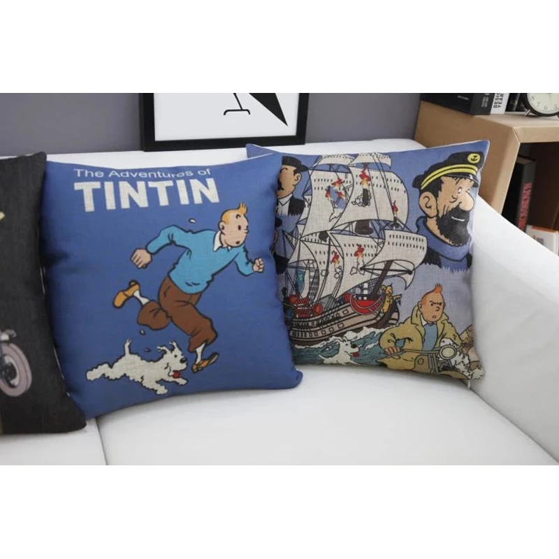 Европейская мультяшная наволочка Tintin для подушки домашняя декоративная