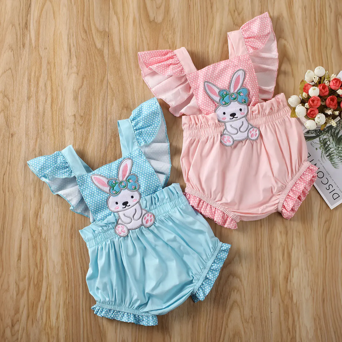 Детский комбинезон в горошек с рукавами фонариками|Ромперы| |