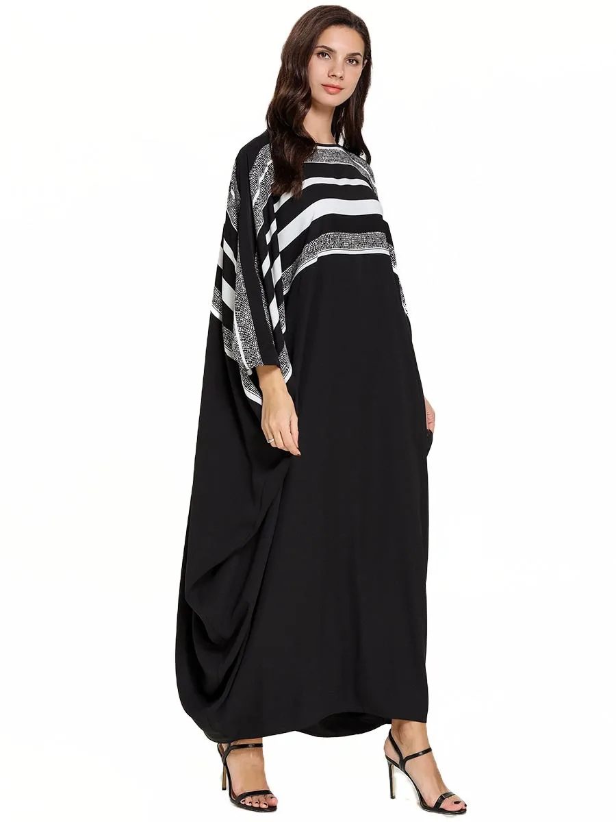 2019 мусульманские Удобные Модные Большие размеры женские черные полосатые с
