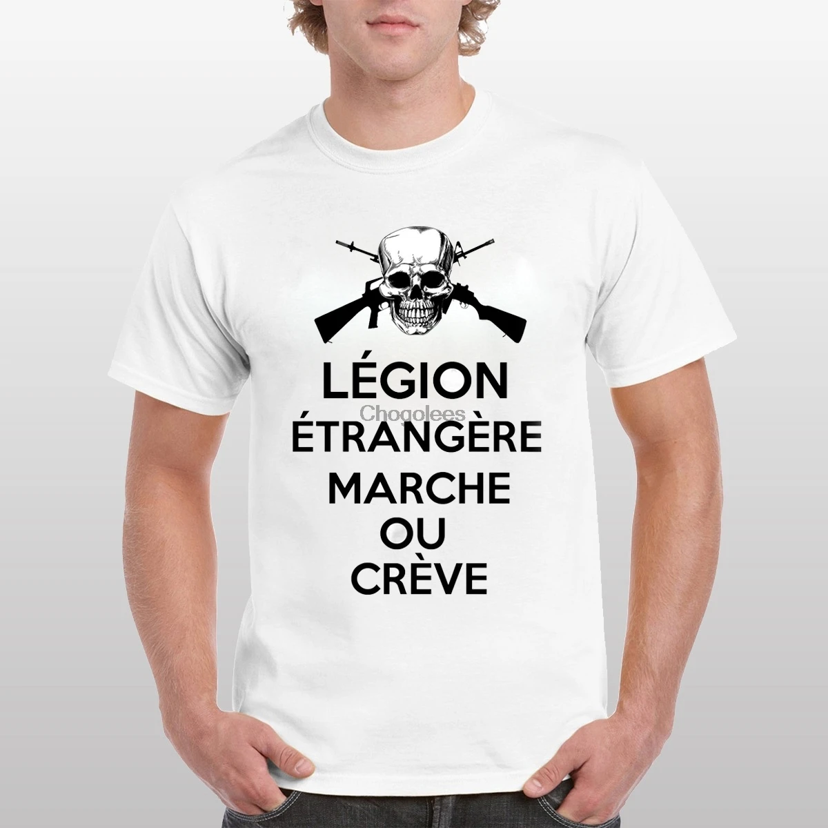 Мужская белая хлопчатобумажная футболка легионетро из Франции - купить по