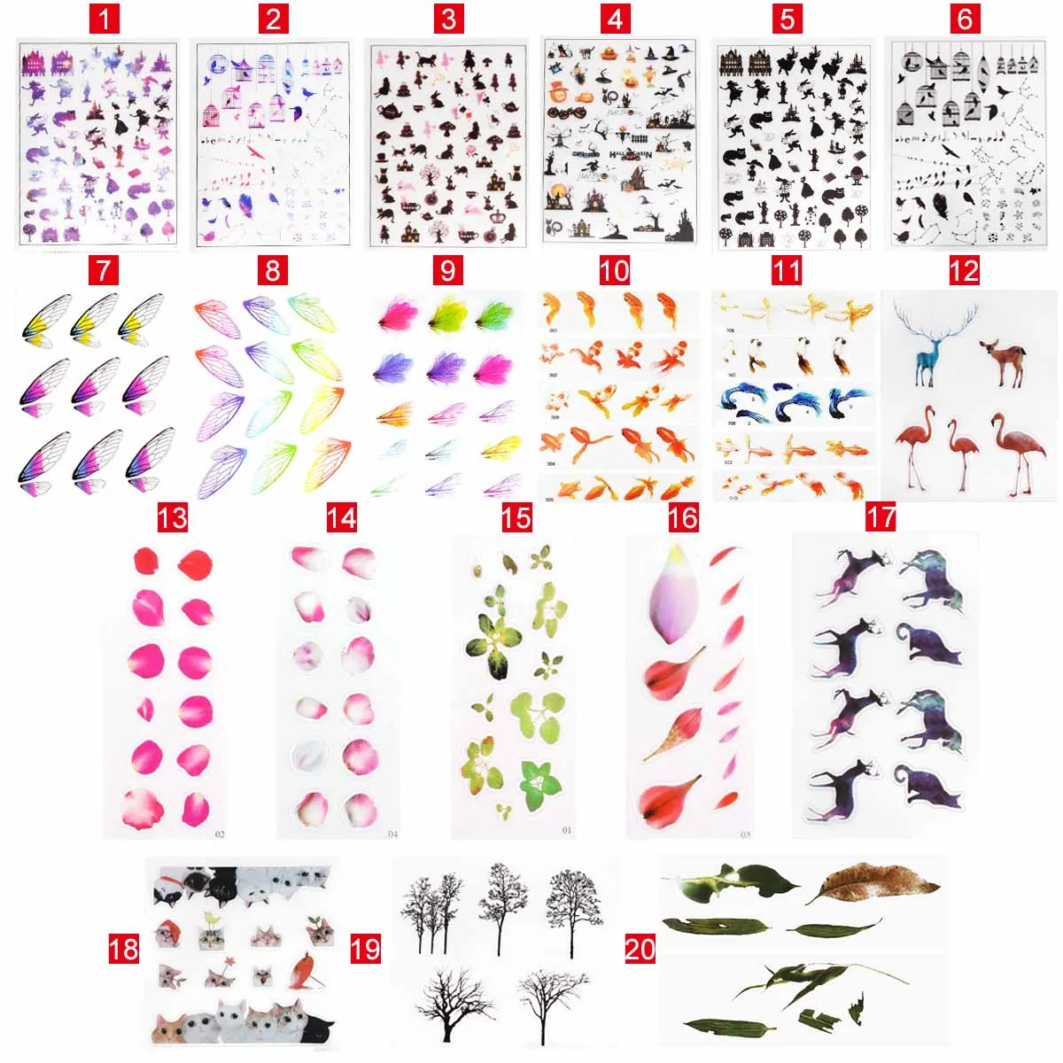 5 шт. УФ полимерные наклейки для наполнения материалы журнала декоративный DIY