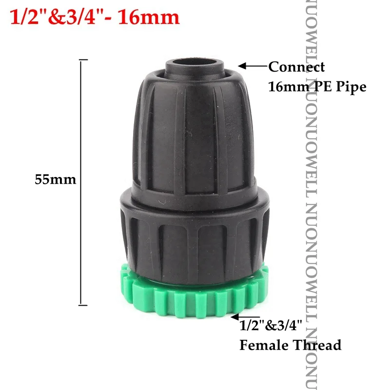 2pcs 1/2" 3/4" Thread 16PE Pipe Connectors Irrigation Hose Connector Agricultural Garden Water Tube Fittin | Дом и сад