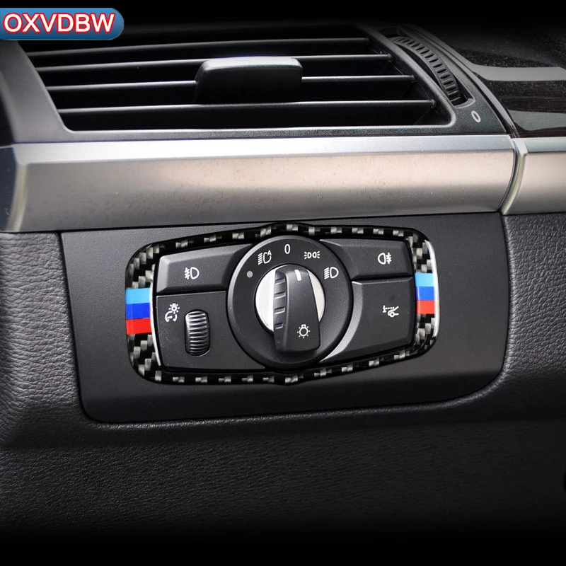 

For BMW E70 E71 X5 X6 series interior Car Headlight Switch Cover Button Frame Trim sticker styling for 2008-2013 accessories