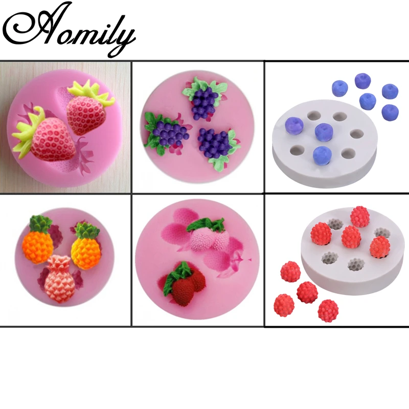 Помадка вишня ананас клубника личи черника Малина силиконовые формы торт