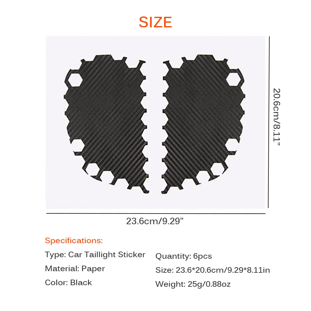 6 шт./компл. автомобиля задние светодиодные светильник Стикеры стайлинга