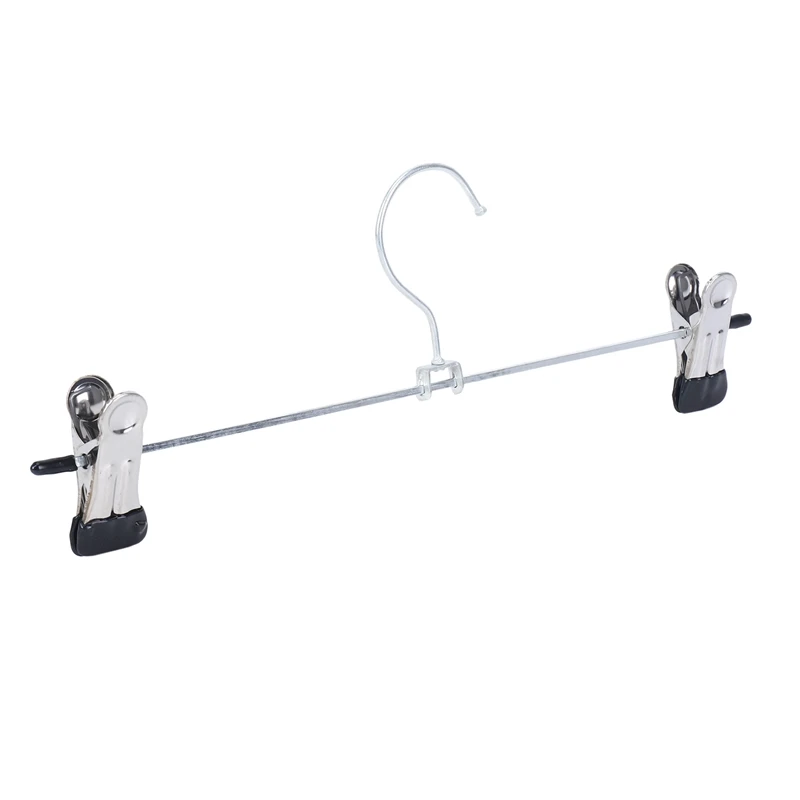 24 PCS Skirt Hangers With Clips Pants Hanger Metal Pant Space Saving For Skirts Clothes | Дом и сад