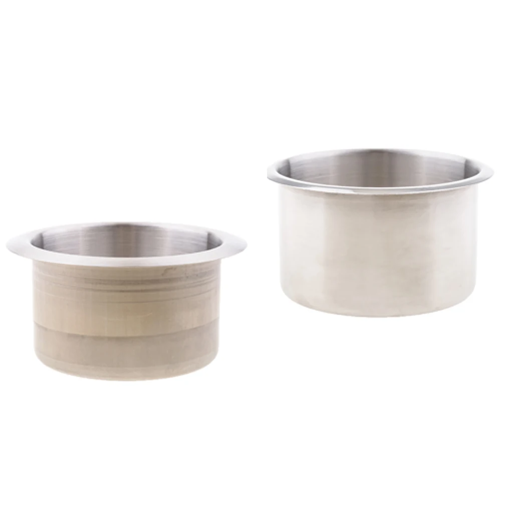 

2pcs Recessed Cup Drink Holder with Drain Stainless Steel Drink Holder for Marine Boat Rv Camper 85mm+90mm