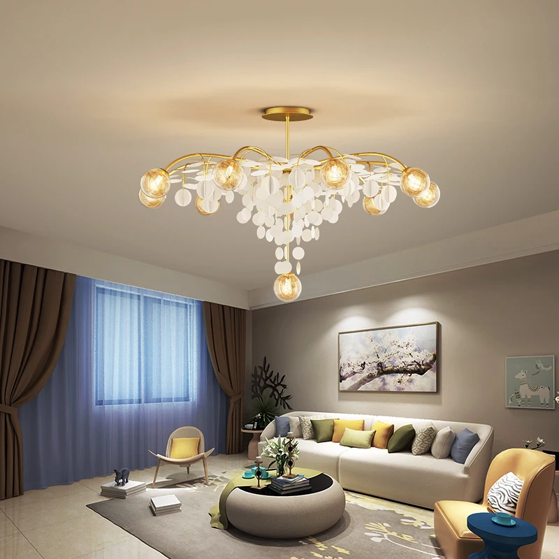 Новая Люстра освещение для гостиной 2021 романтическая стеклянная потолочная