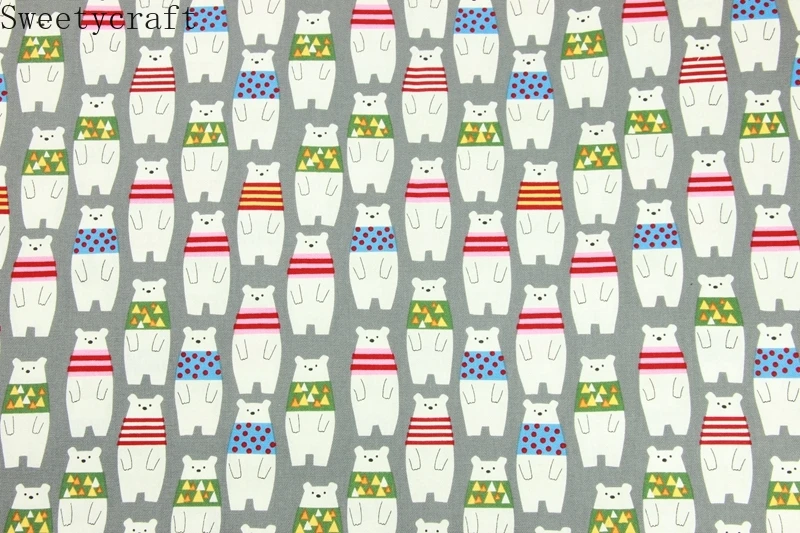 110x45cm Thick cotton fabric by Yard Cartoon Bear print tela algodon Handmade Sewing Patchwork Material Accessories Home Textile |