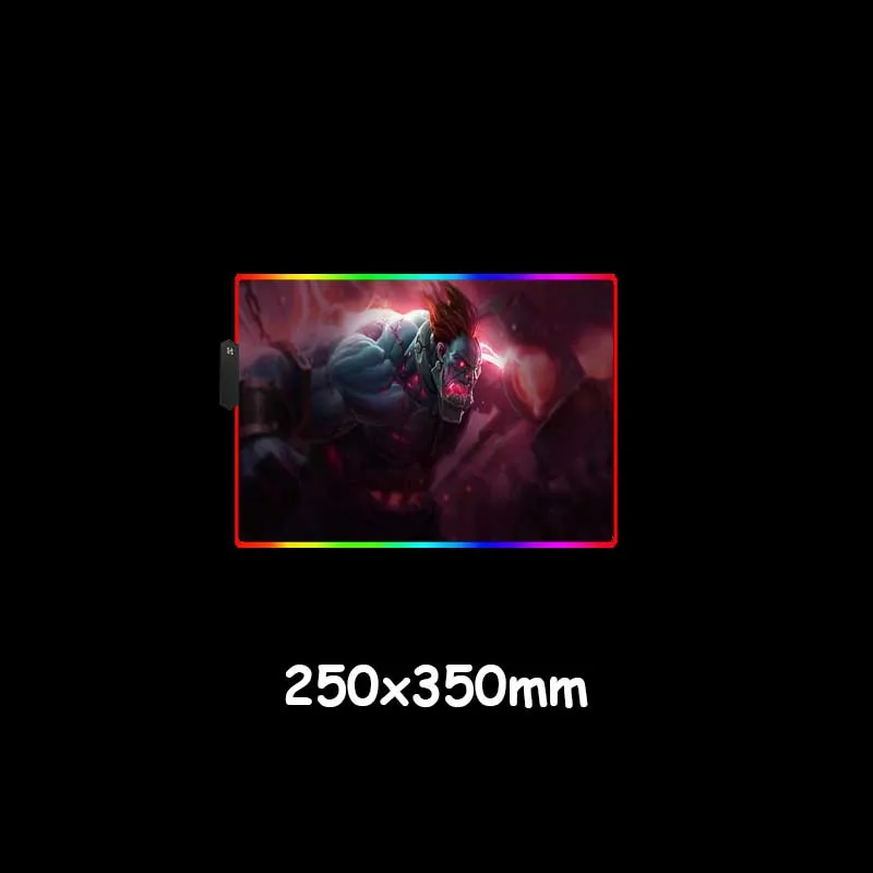 

XGZ Zombie Warrior Sion Computer Gaming Table Mat Black Lock Edge Custom Large RGB Mouse Pad Rubber Non-slip for Lol Csgo Gamer