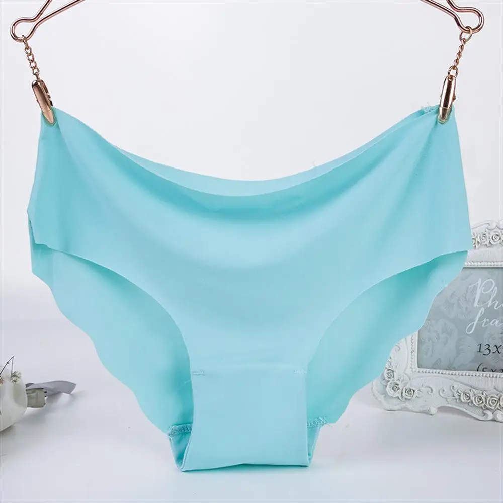 Blue Женский сексуальный бесшовный Дамское белье дамское нижнее белье ультра-тонкое с бесшовными волнистыми краями мягкое нижнее белье Модные мужские трусы - Цвет: Blue
