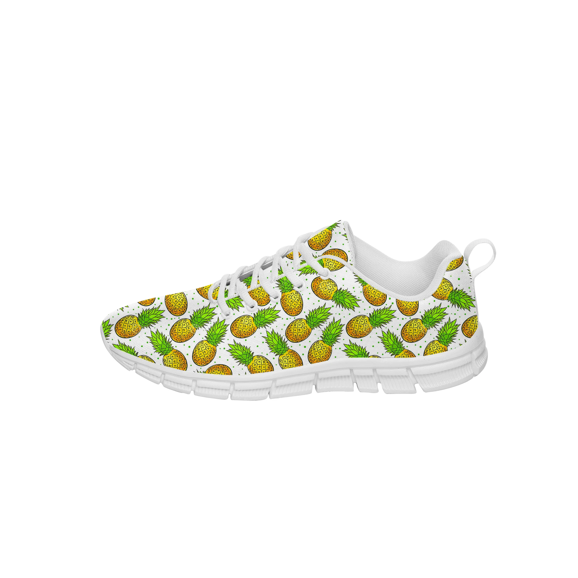 

Men Women Low Top Shoes Funny Cartoon Pineapple Sport Running Shoes Comfortable Lightweight Breathable 3D Print Black Sneakers