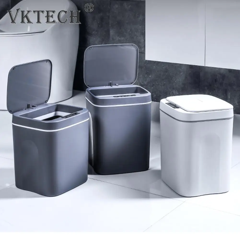 

Умная мусорная корзина 14L с автоматическим умным датчиком, мусорная корзина, домашняя электрическая мусорная корзина для офиса, кухни, ванн...