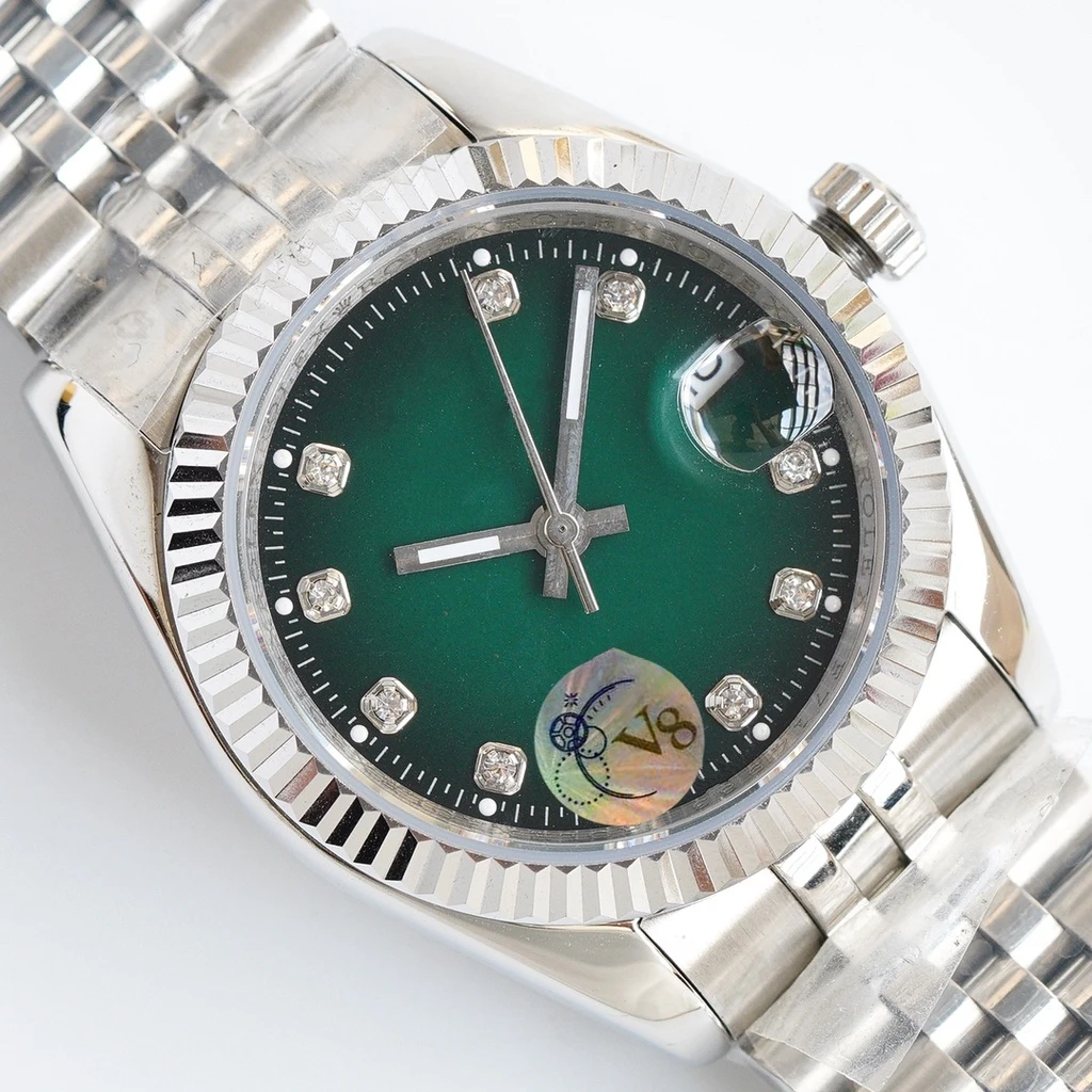 

Import 8215 Automatic Mechanical Movement Male 36mm Female 28mm Couple Watch Green Dial Sapphire Glass