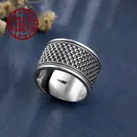 

Pure Silver 999 Ring Thimble Lucky Ring Anti-Piercing Thimble Sewing Silver Finger Bracelet Thimble