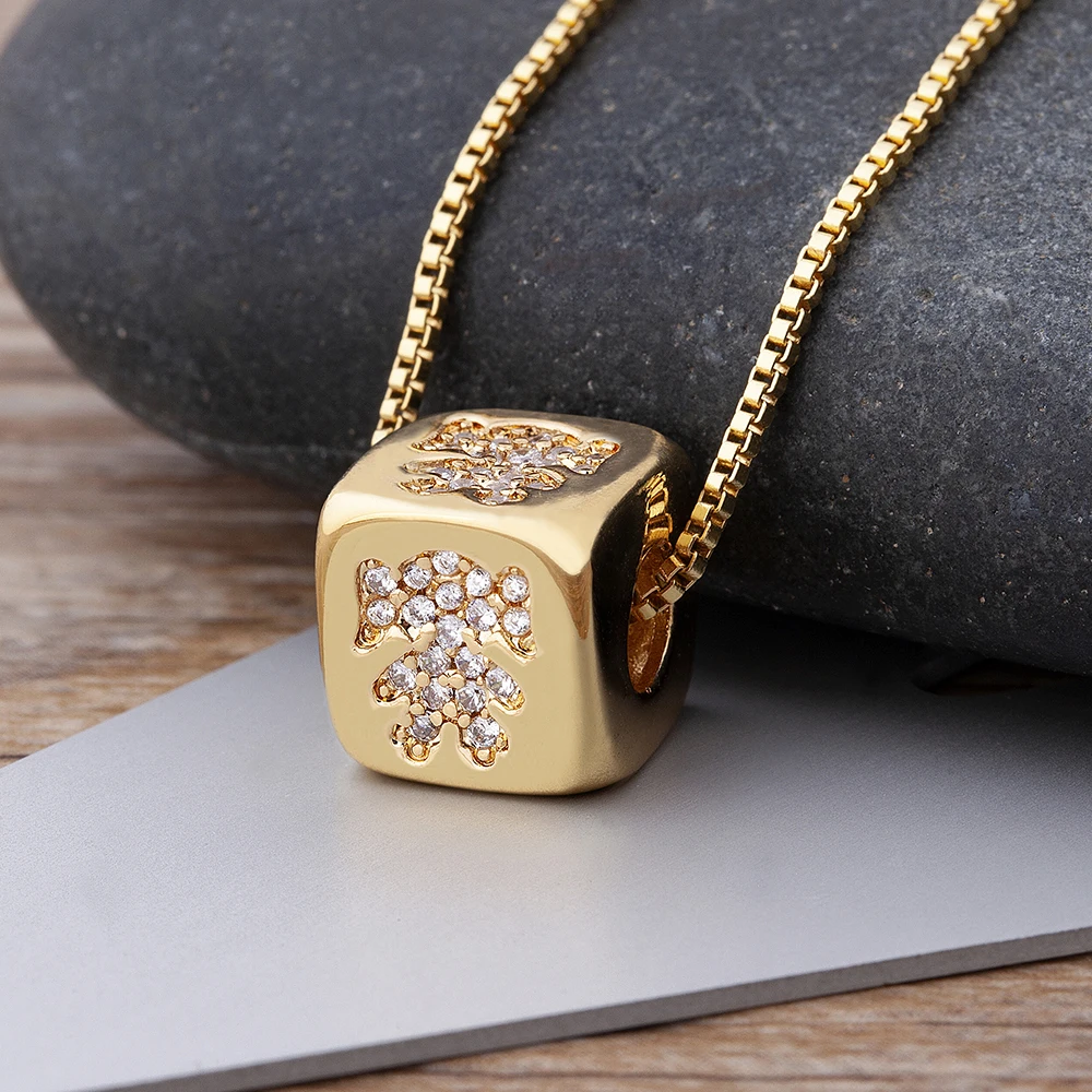 

AIBEF New Fashion Simple Cube Pendant Girl Necklaces Wholesale Collarbone Chain Necklace Mini Cube Choker Women Jewelry Gift