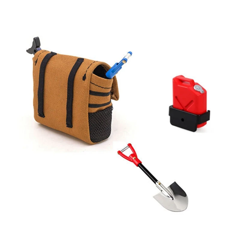 

5Pcs/Set Simulated Decoration Roof Luggage Rack Net Oil Tank Spare Tire Bag for TRX4 SCX10 1/10 RC Crawler Car